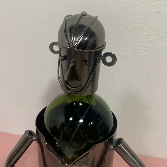 Wine Bottle Holder Display Cyclist with Bicycle and Helmet Fathers Day - Picture 3 of 7